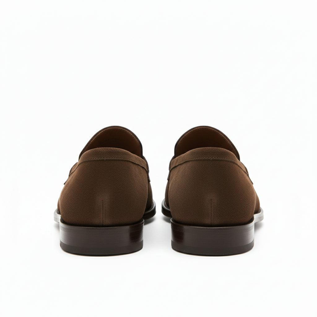 back-view - Men's Brown Suede Moccasin Loafers