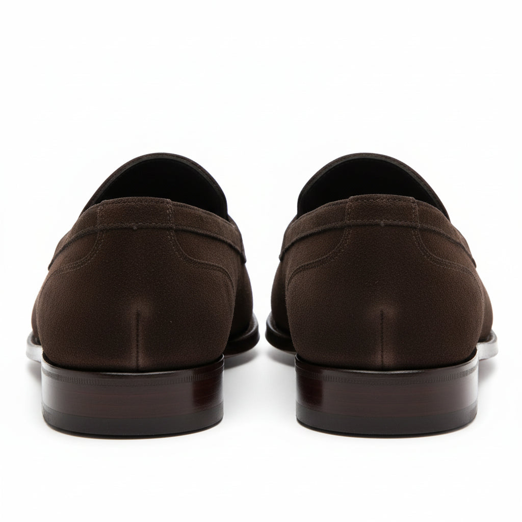 back-view - Men's Brown Suede Moccasin Loafers