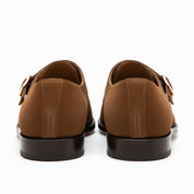 Men's Brown Suede Moccasin Shoes - back-view