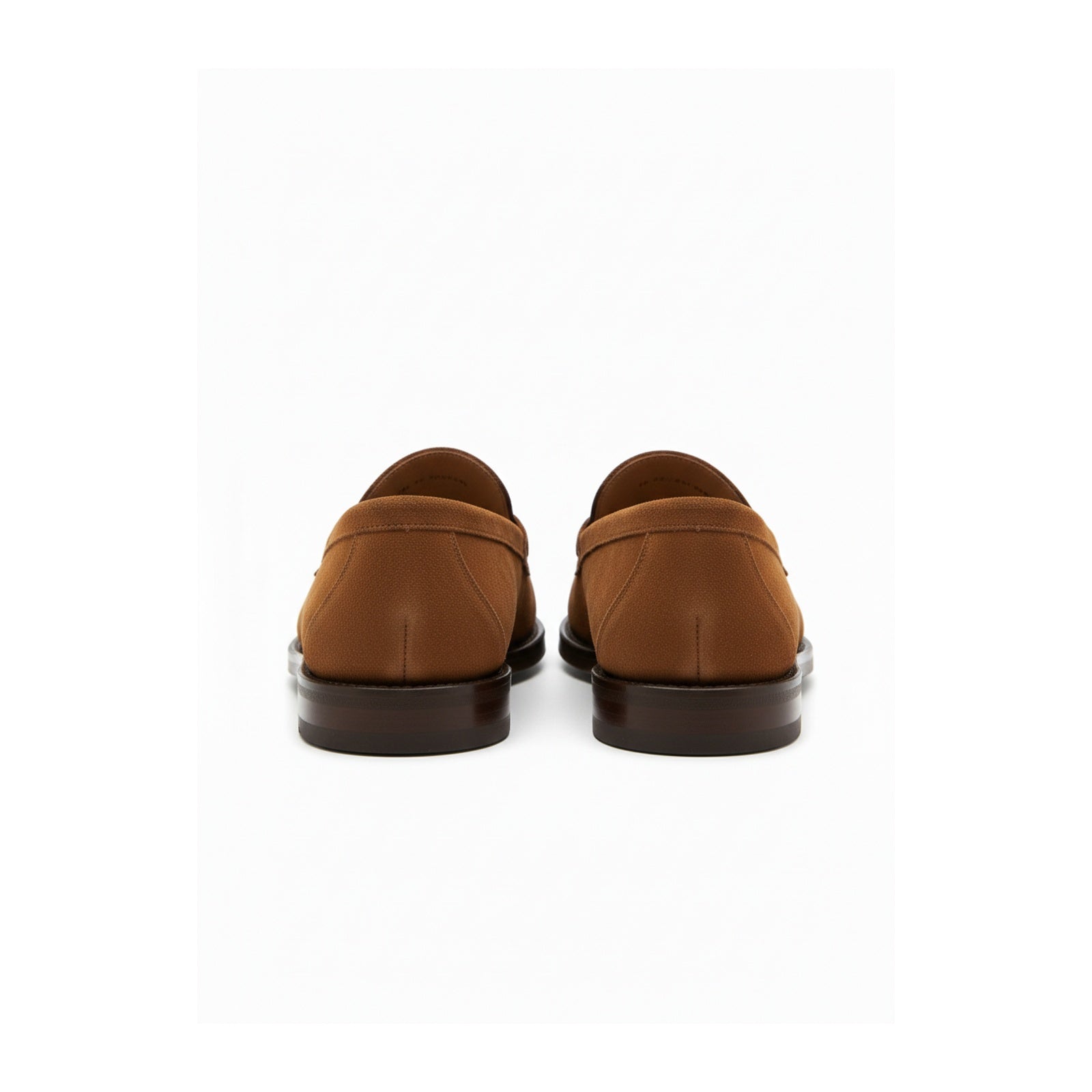 back-view - Men's Brown Suede Penny Loafer Moccasins
