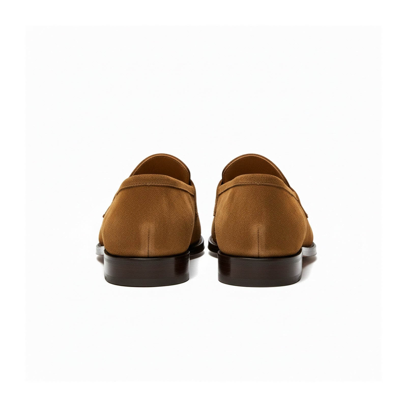 back-view - Men's Brown Suede Penny Loafers