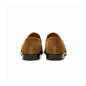 back-view - Men's Brown Suede Penny Loafers