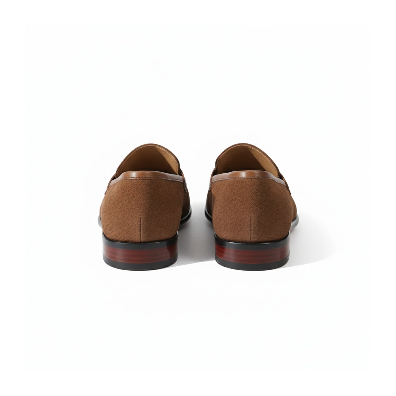 back-view - Men's Brown Suede Penny Loafers