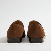 back-view - Men's Brown Suede Slip-On Loafers