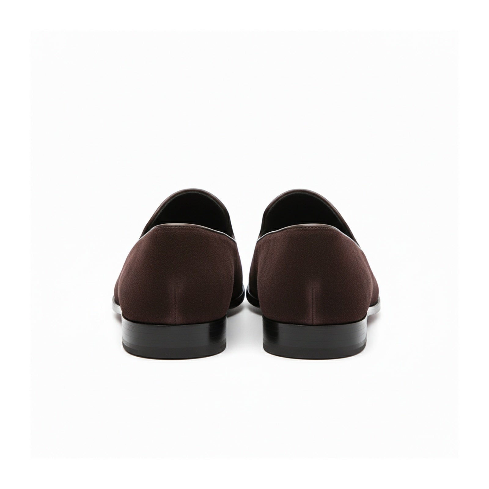 back-view - Men's Brown Velvet Loafers