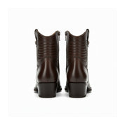 back-view - Men's Brown Western Cowboy Leather Boots