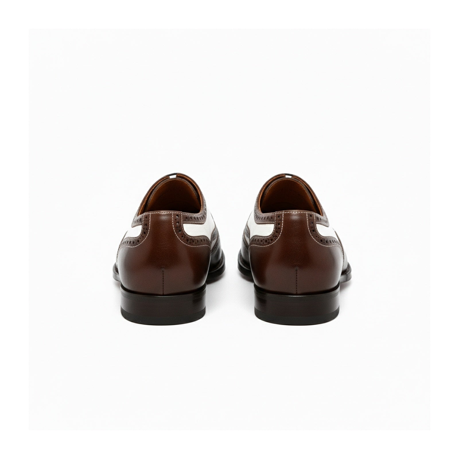 back-view - Men's Brown & White Leather Spectator Shoes