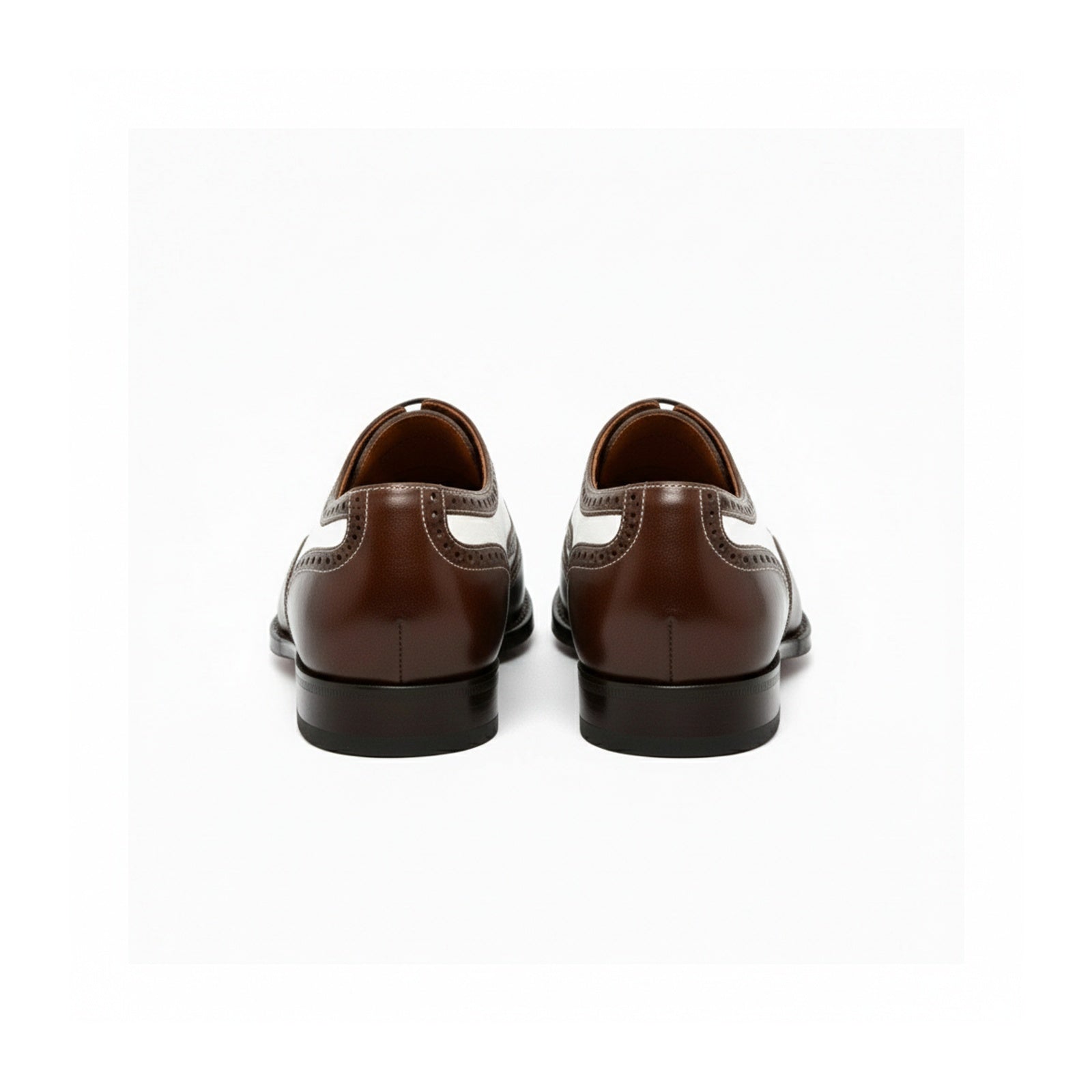back-view - Men's Brown & White Leather Spectator Shoes