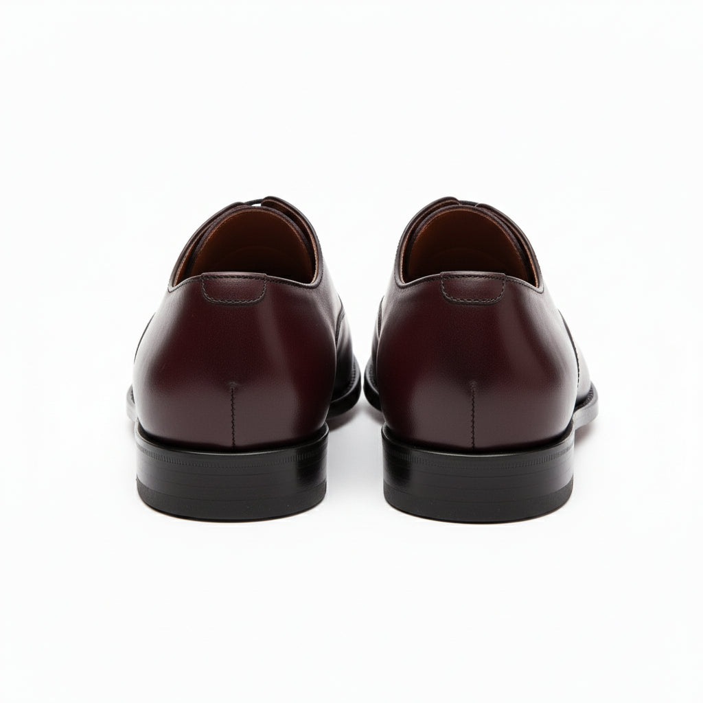 back-view - Men's Burgundy Whole Cut Oxford Leather Dress Shoes