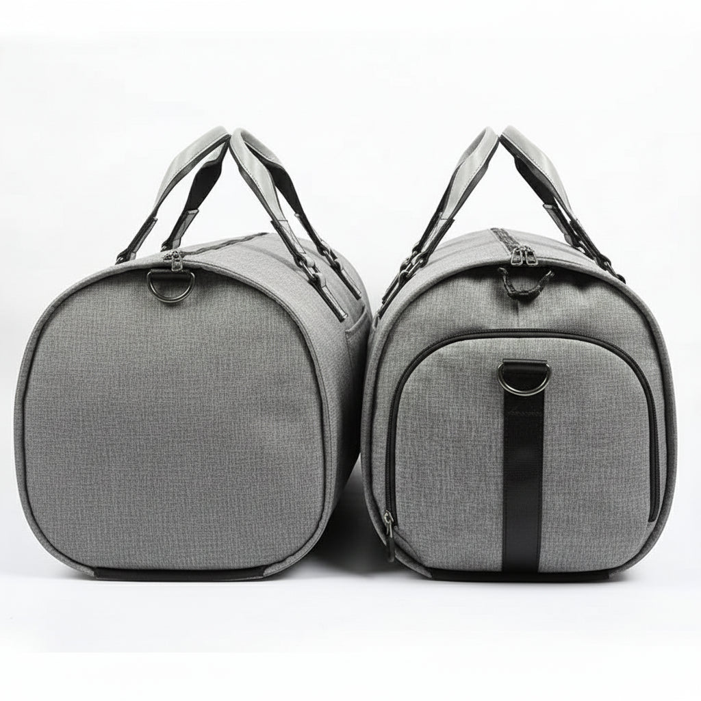 Men's Canvas Duffel Bag with Shoe Compartment - back-view