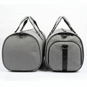 Men's Canvas Duffel Bag with Shoe Compartment - back-view