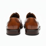 back-view - Men's Classic Brown Leather Brogue Dress Shoes