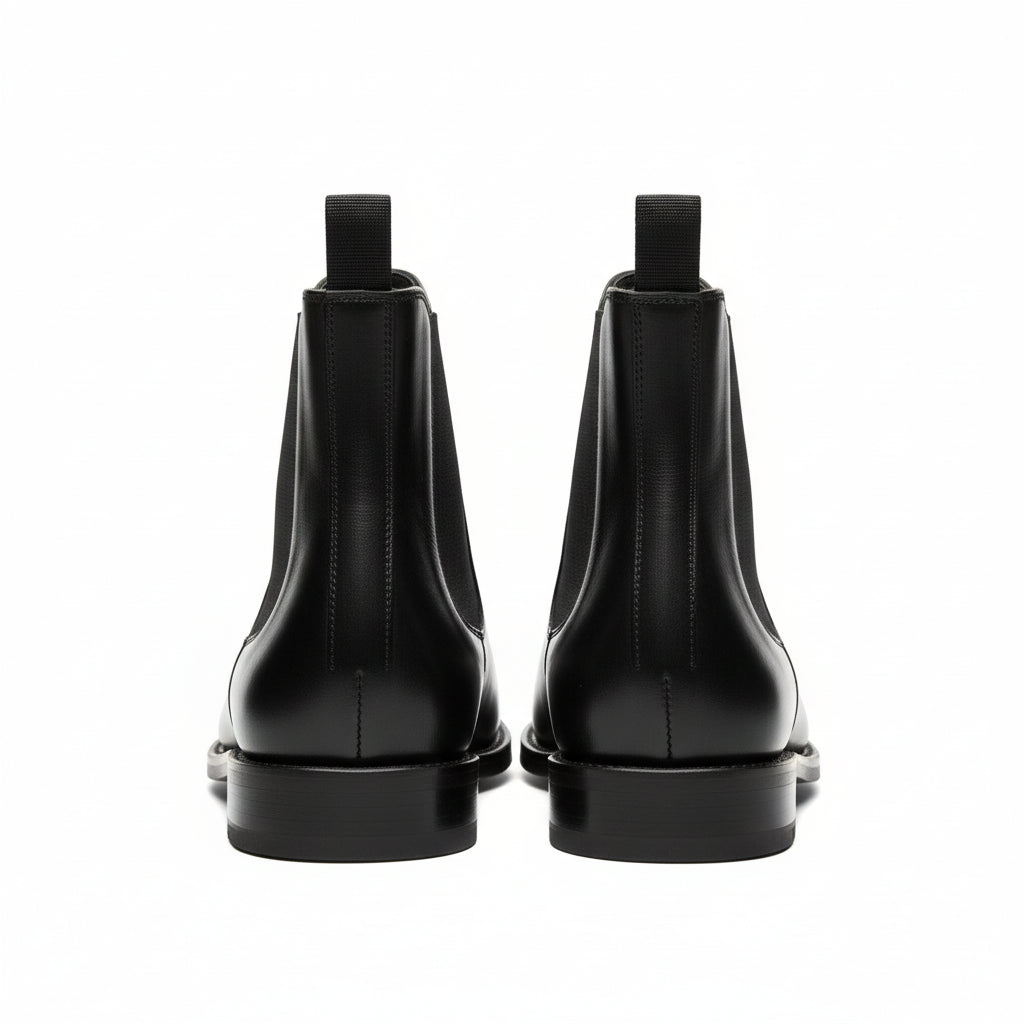 back-view - Men's Cow Leather Chelsea Dress Boots