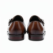 back-view - Men's Cow Leather Monk-Strap Dress Shoes