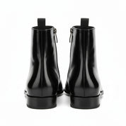 back-view - Men's Cow Leather Waterproof Zipper Boots