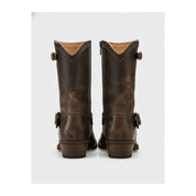 back-view - Men's Dark Brown Leather Cowboy Boots