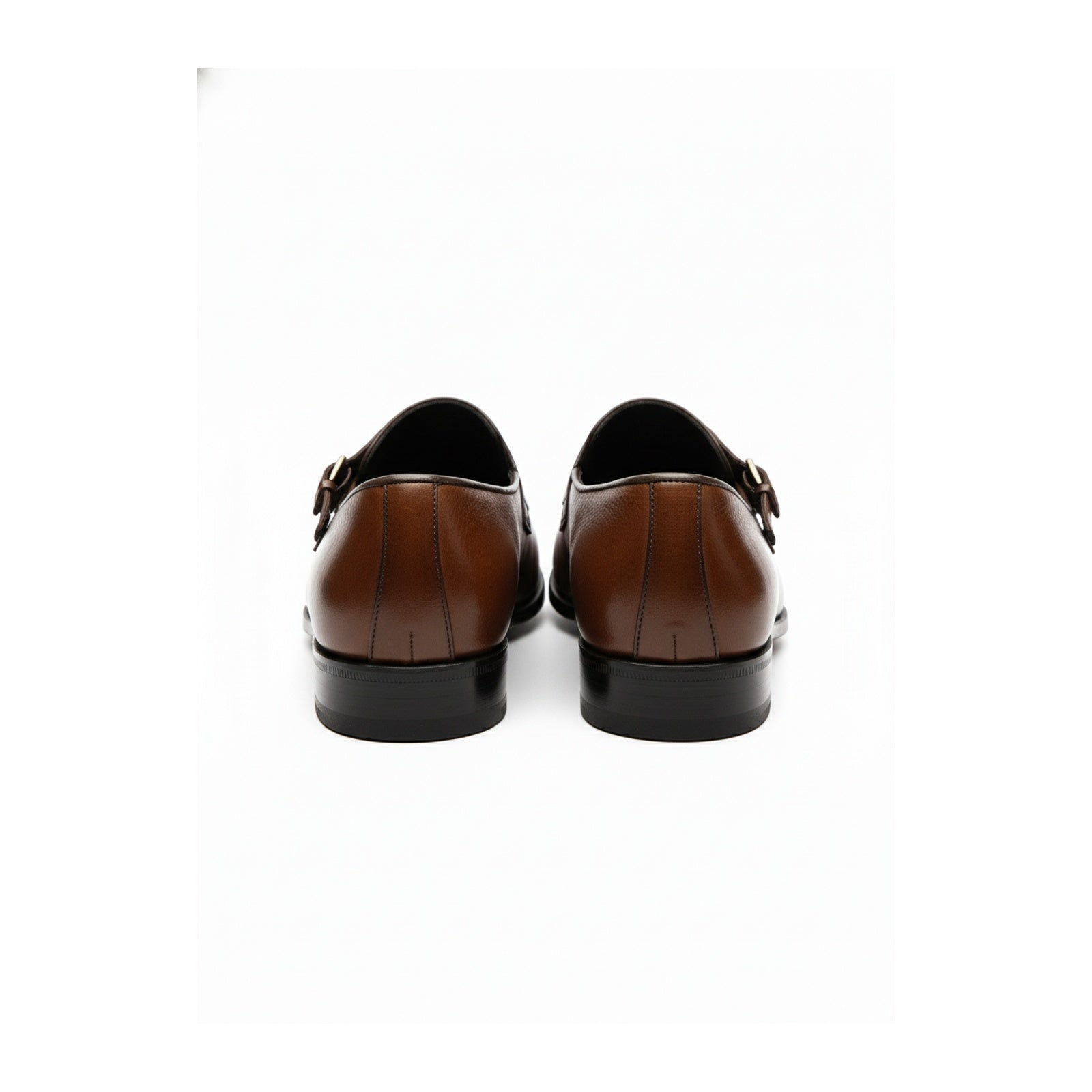 Men's Dark Brown Leather Moccasin Loafers - back-view