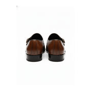 Men's Dark Brown Leather Moccasin Loafers - back-view