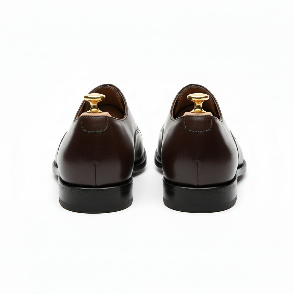 back-view - Men's Dark Brown Leather Oxford Dress Shoes