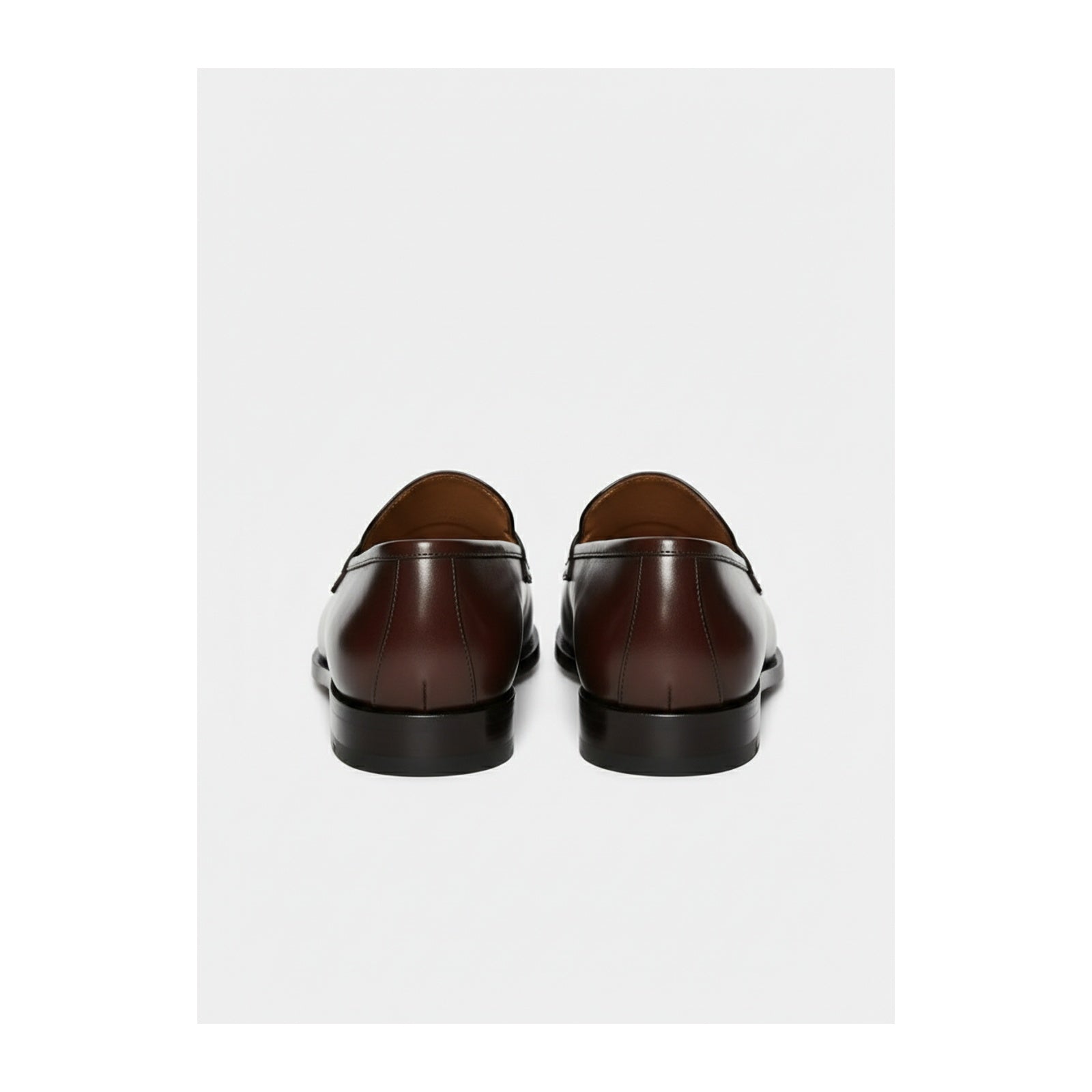 back-view - Men's Dark Brown Leather Slip-On Moccasins