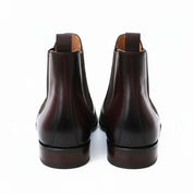 Men's Dark Burgundy Leather Chelsea Boots - back-view