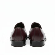back-view - Men's Dark Maroon Leather Oxford Dress Shoes