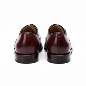Men's Burgundy Brogue Leather Dress Shoes - back-view