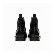 back-view - Men's Embossed Crocodile Leather Chelsea Boots