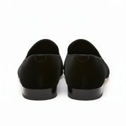 back-view - Men's Embroidered Velvet Leather Slippers