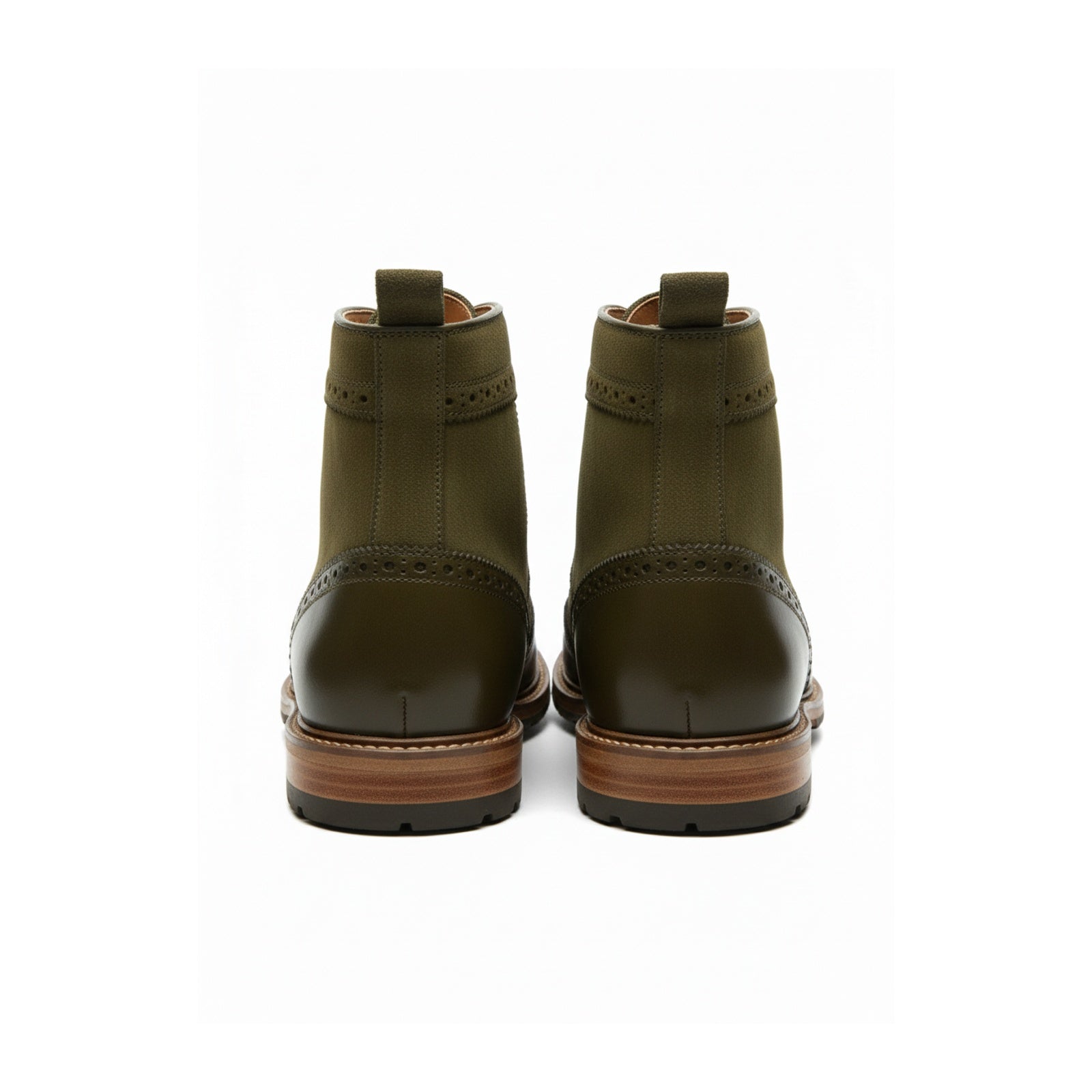 back-view - Men's Full Grain Leather Brogue Boots