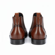 back-view - Men's Full Grain Leather Wingtip Chelsea Boots