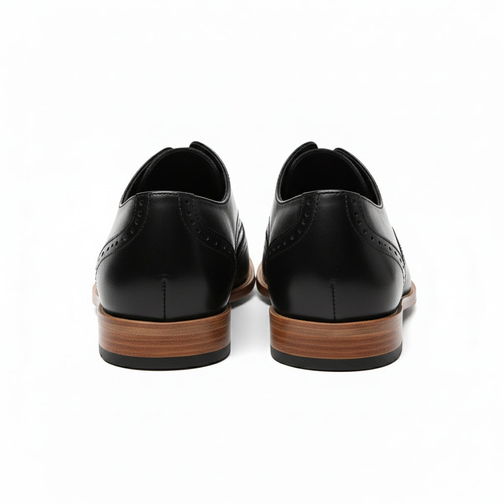 back-view - Men's Full Grain Leather Wingtip Dress Shoes