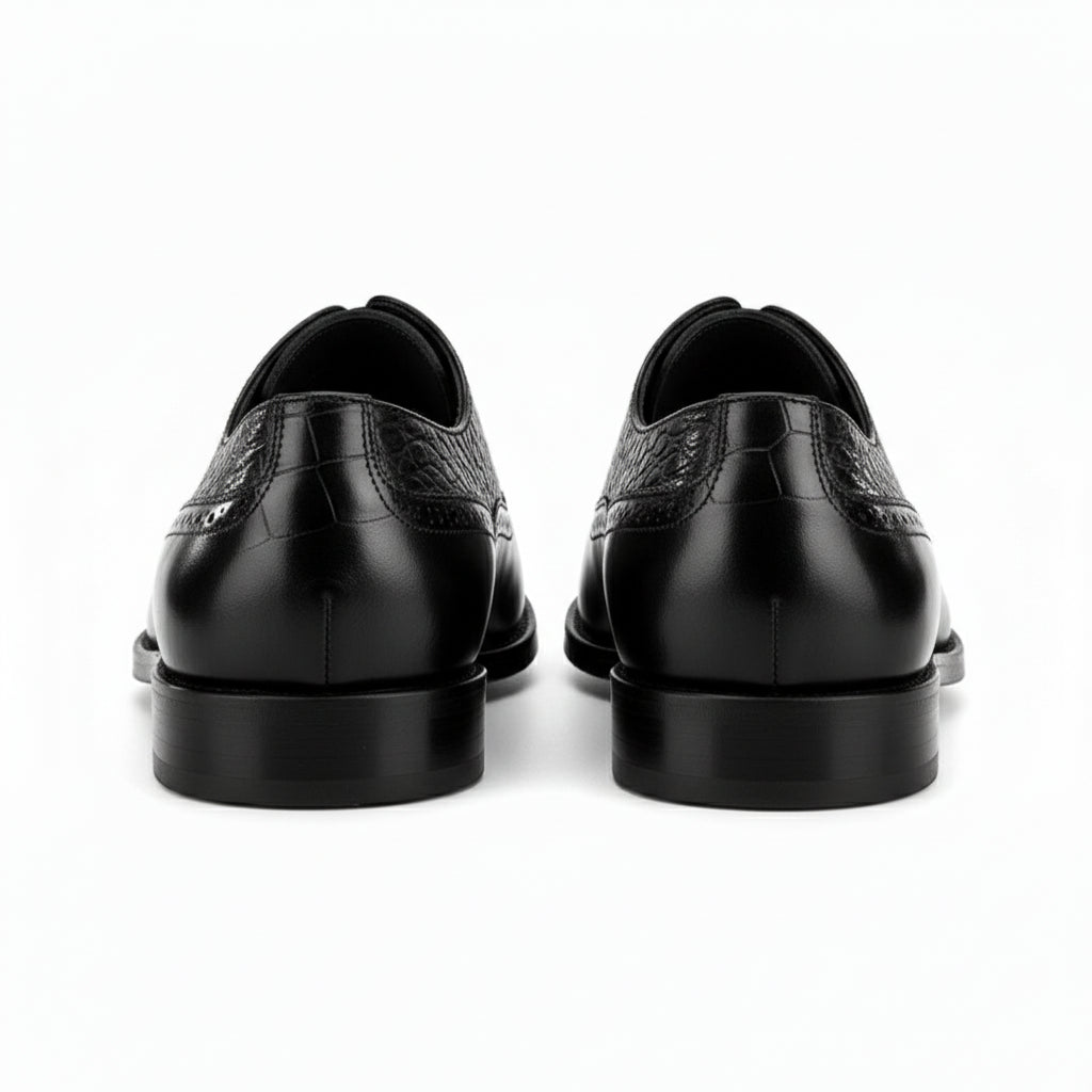 back-view - Men's Full Grain Leather Wingtip Formal Shoes