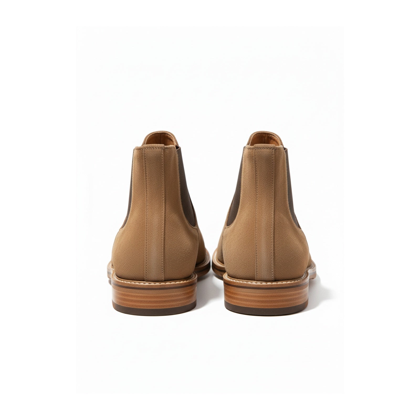 back-view - Men's Full Grain Suede Chelsea Boots with Classic Design