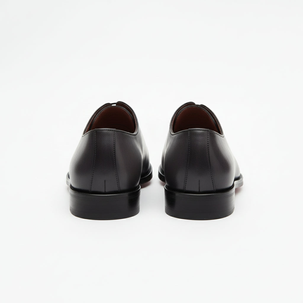 back-view - Men's Gray Leather Whole Cut Oxford Dress Shoes