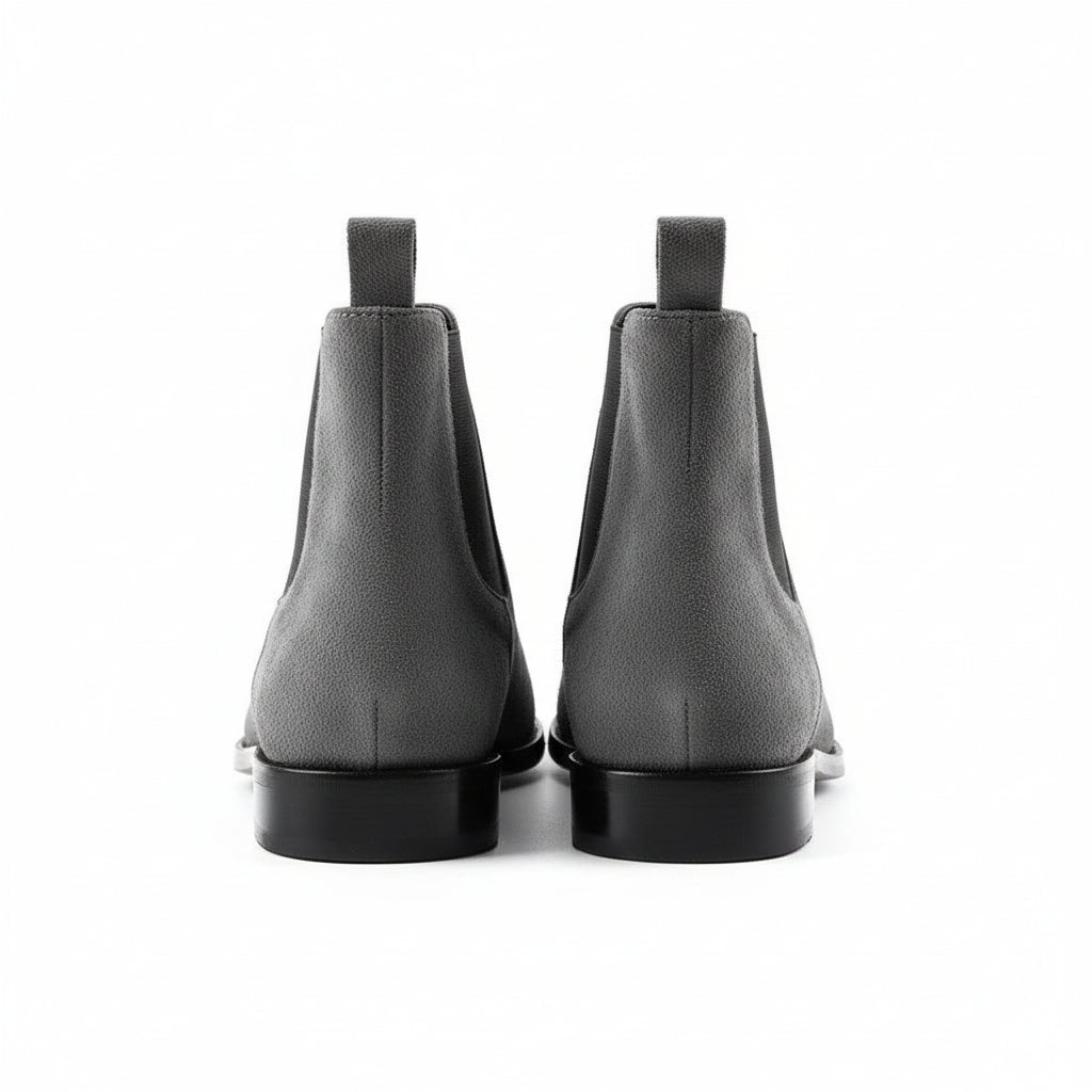 Men's Gray Suede Chelsea Boots - back-view