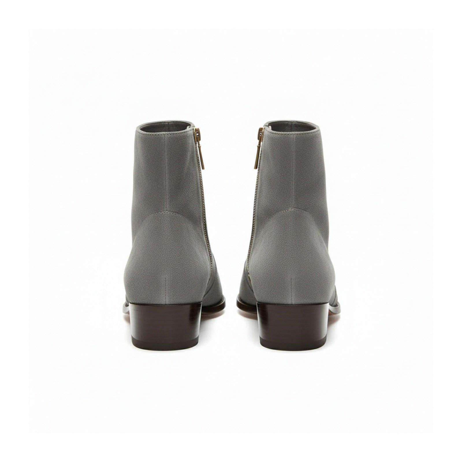 back-view - Men's Gray Suede Dress Ankle Boots