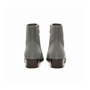 back-view - Men's Gray Suede Dress Ankle Boots