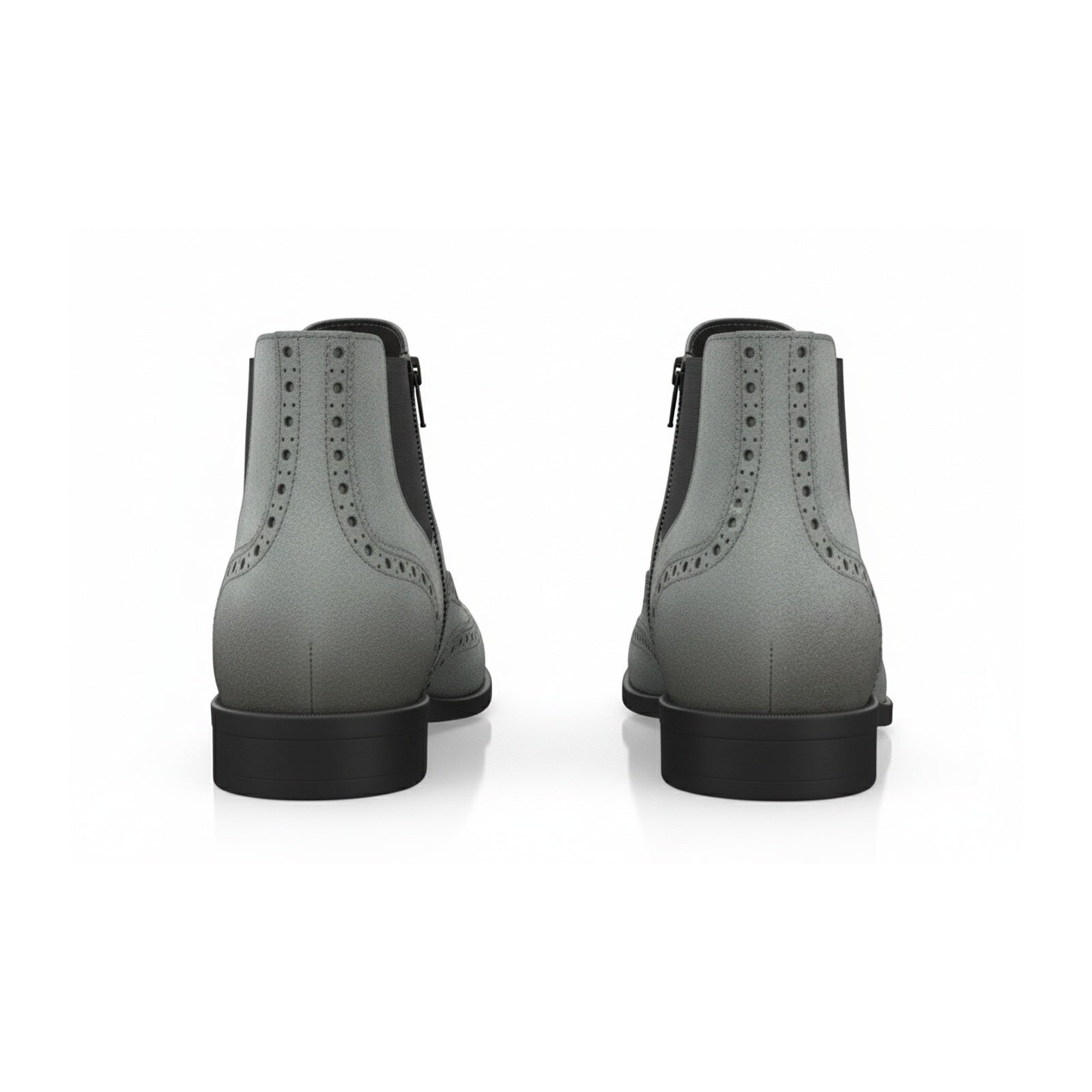 Men's Gray Suede Chelsea Boots - back-view