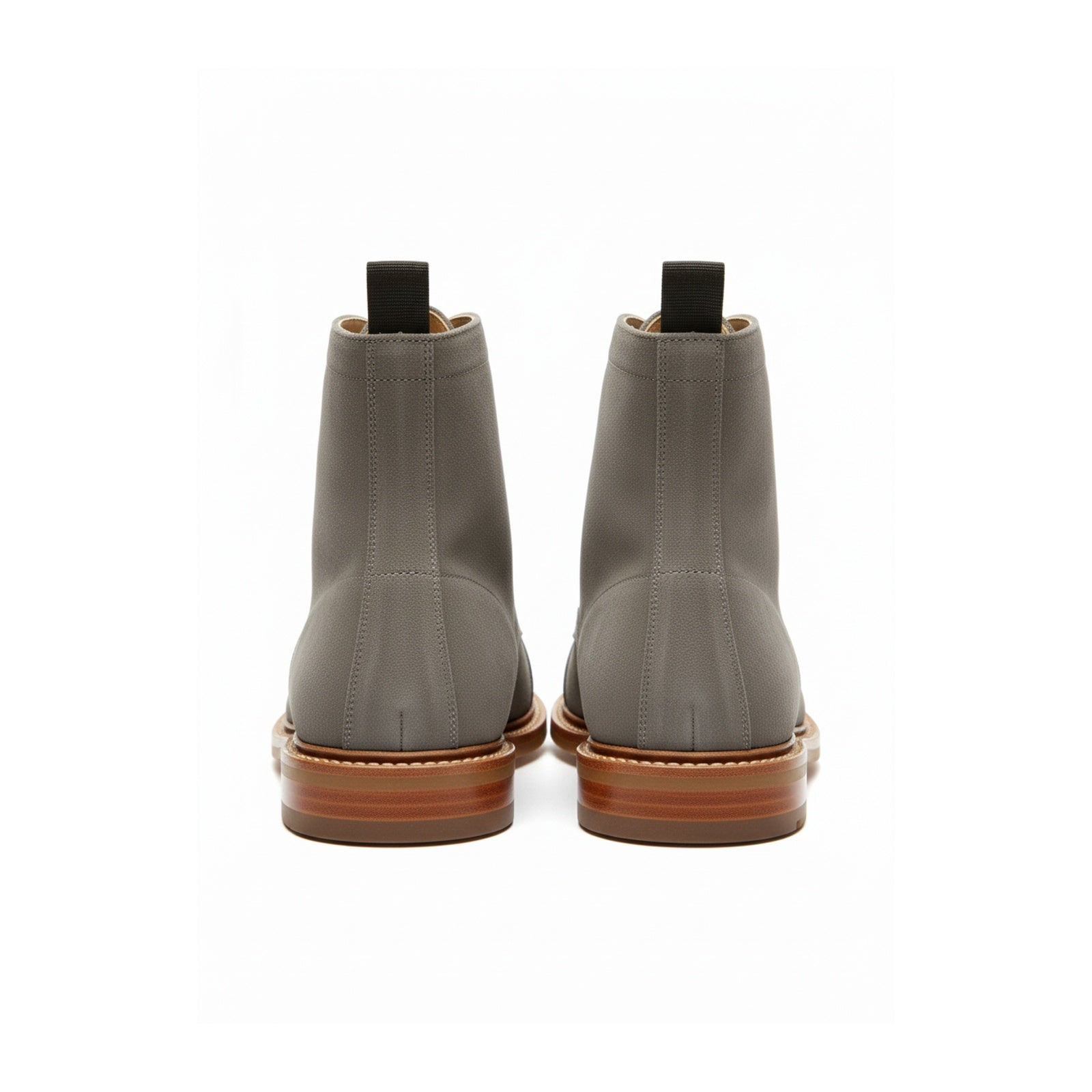 Men's Gray Suede Lace-Up Dress Boots - back-view