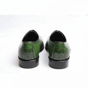 back-view - Men's Green Leather Dress Shoes