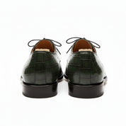 back-view - Men's Green Leather Lace-Up Dress Shoes