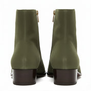 Men's Green Suede Ankle Boots - back-view