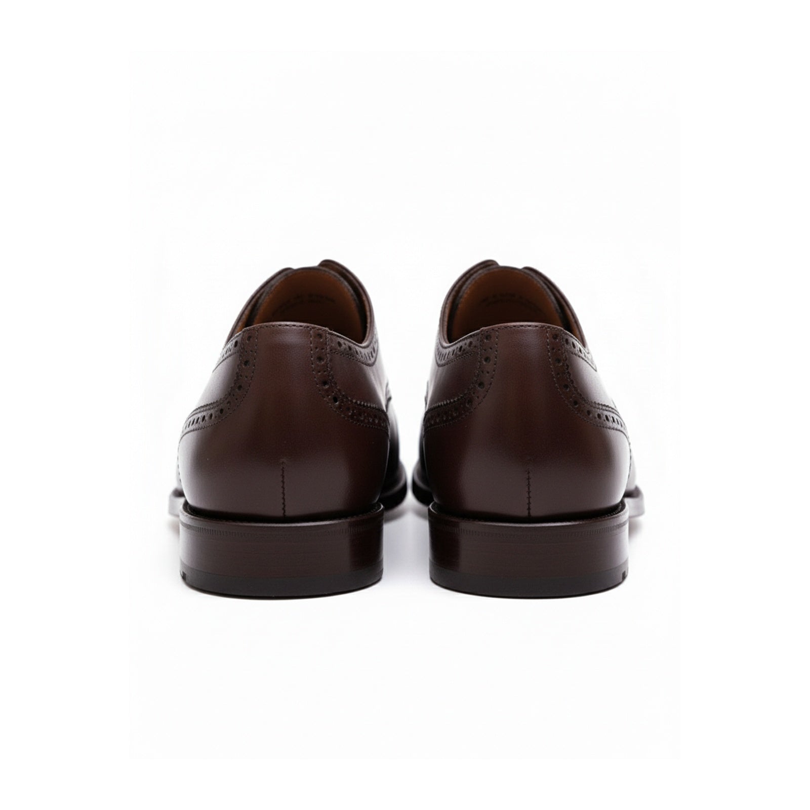 Men's Dark Brown Leather Oxford Dress Shoes - back-view
