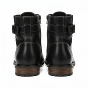 back-view - Men's Handmade Black Leather Classic Boots with Customization Options