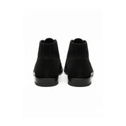 back-view - Men's Handmade Black Suede Chukka Boots with Luxurious Craftsmanship