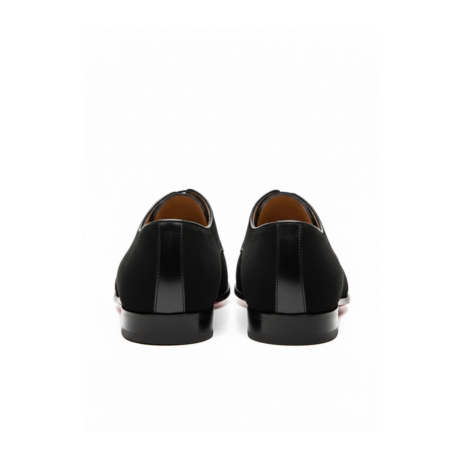 back-view - Men's Handmade Black Suede & Leather Formal Shoes
