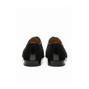 back-view - Men's Handmade Black Suede & Leather Formal Shoes