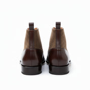 back-view - Men's Handmade Brown Leather Button Boots with Premium Fit