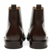 back-view - Men's Handmade Brown Leather Lace-Up Ankle Boots with Premium Craftsmanship